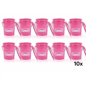 NWT LOWES PINK MINI TEENY BUCKET WITH LID 10 Buckets with 10 Lids included